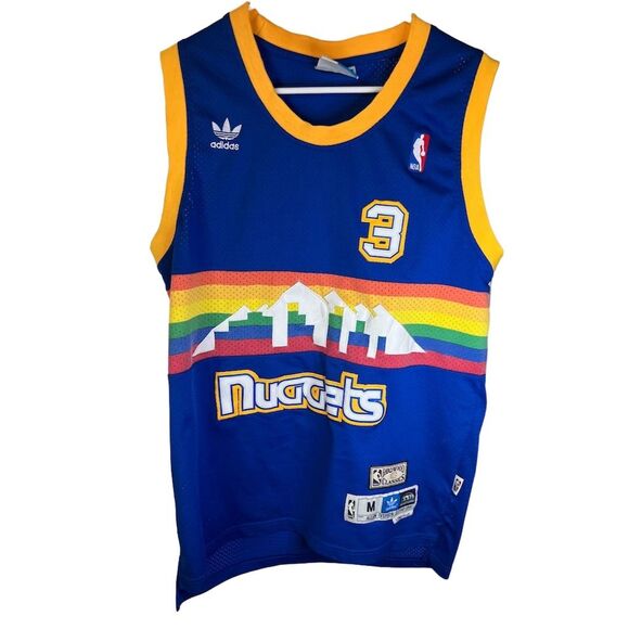 Vintage Allen Iverson Denver Nuggets Jersey Men's M Blue NBA Adidas